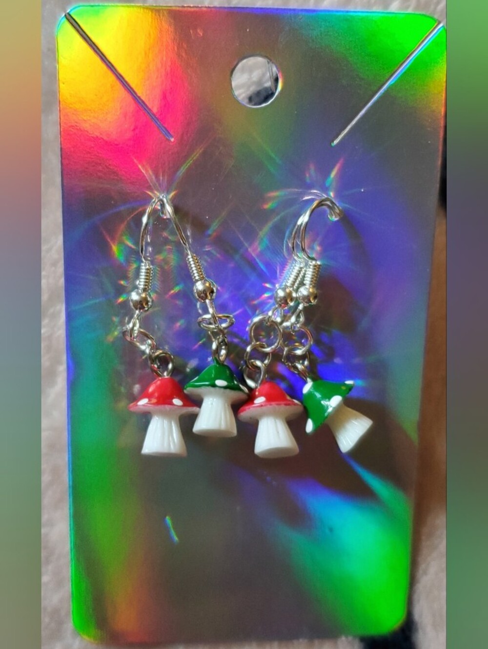 Handmade Mushroom Earrings Set (2 Pairs) Cottagecore Whimsical